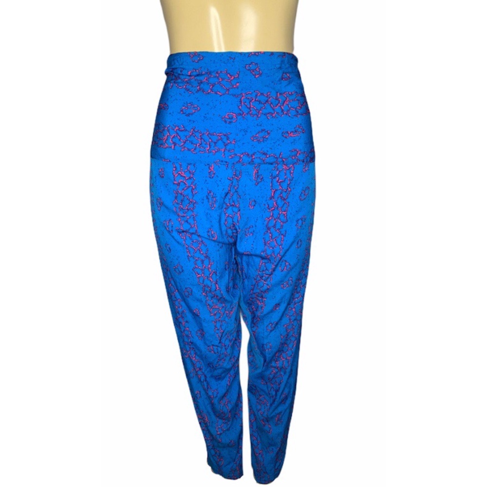 Indian Festival Boho Harem Hammer Rayon Pants Turquoise Pink XL High Rise 90s LN